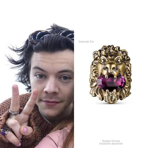 silver guccie ring lion|harry styles Gucci lion ring.